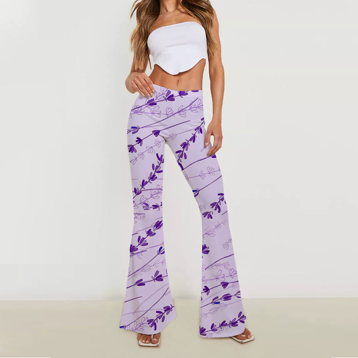 Purple Lavender 1 Skinny Flare Pants_2_1
