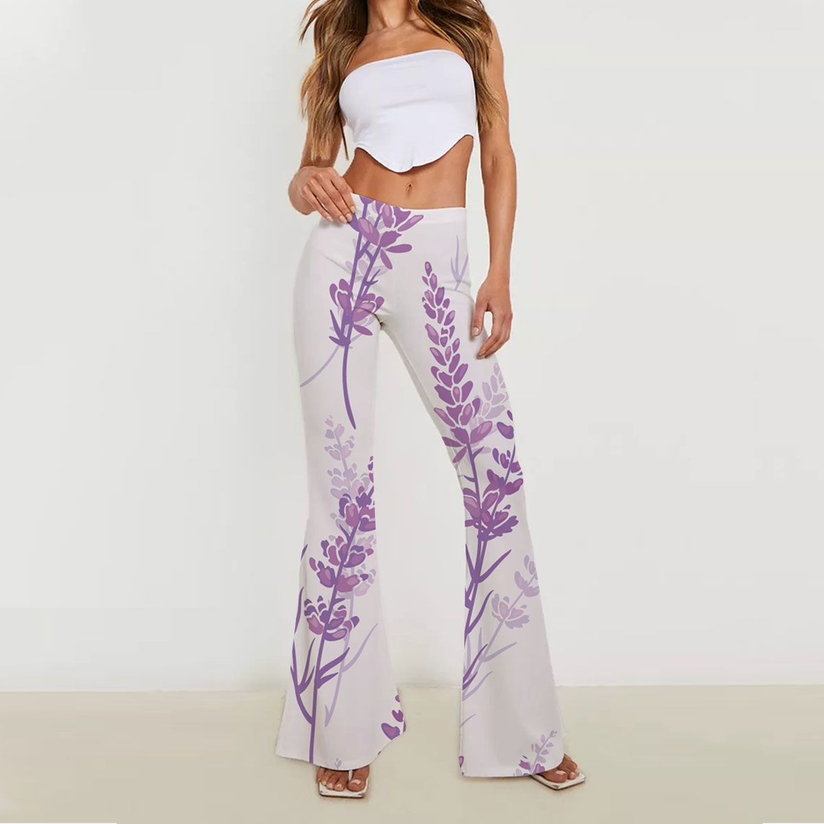 Purple Lavender Skinny Flare Pants_2_1