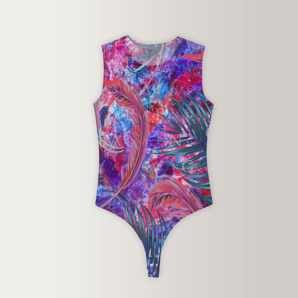 Psychedelic Orchid Sleeveless Bodysuit_2_1