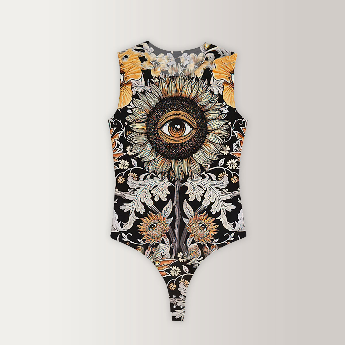 Psychedelic Sunflower Sleeveless Bodysuit_2_1
