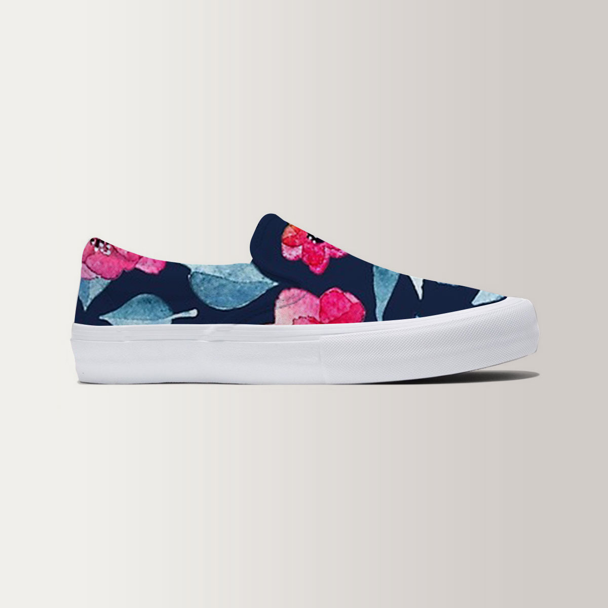 Red Rose Pink Orchid Slip On Sneakers_2_1