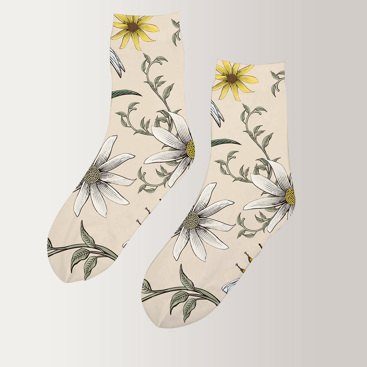 Flower And Bee 3D Socks_2_1