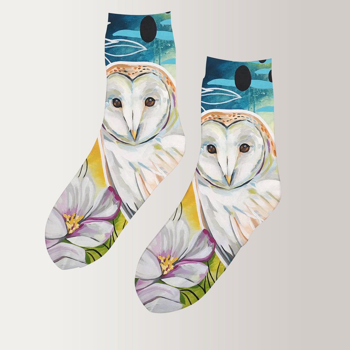Flower Owl 3D Socks_2_1