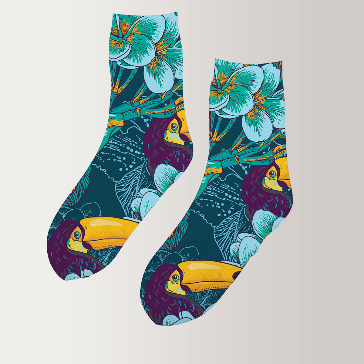 Flowers Parrot 3D Socks_2_1