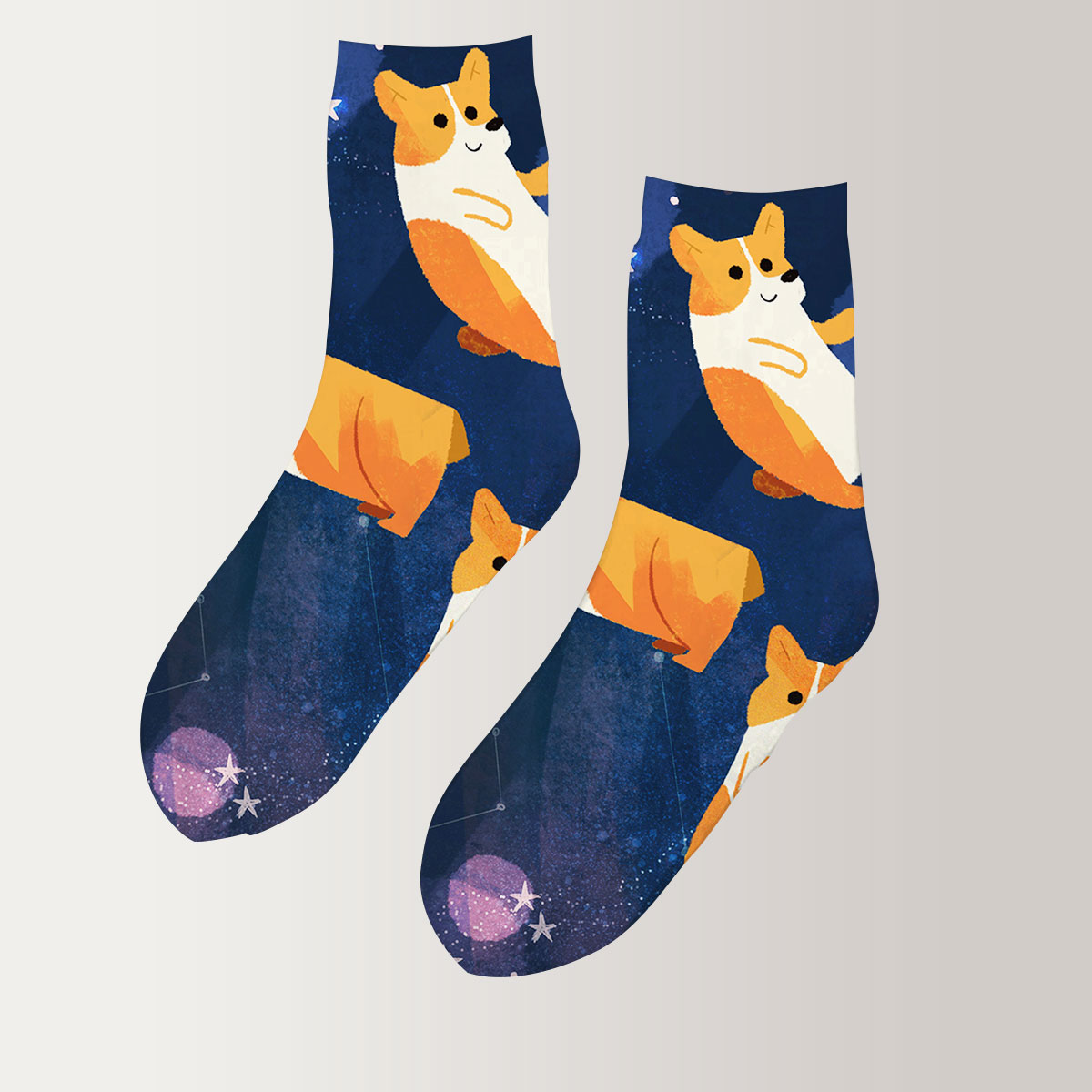Galaxy Cute Dog 3D Socks_2_1