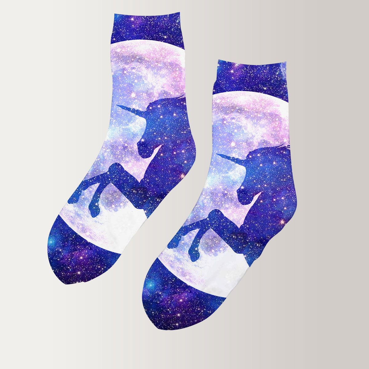 Galaxy Moon Unicorn 3D Socks_2_1