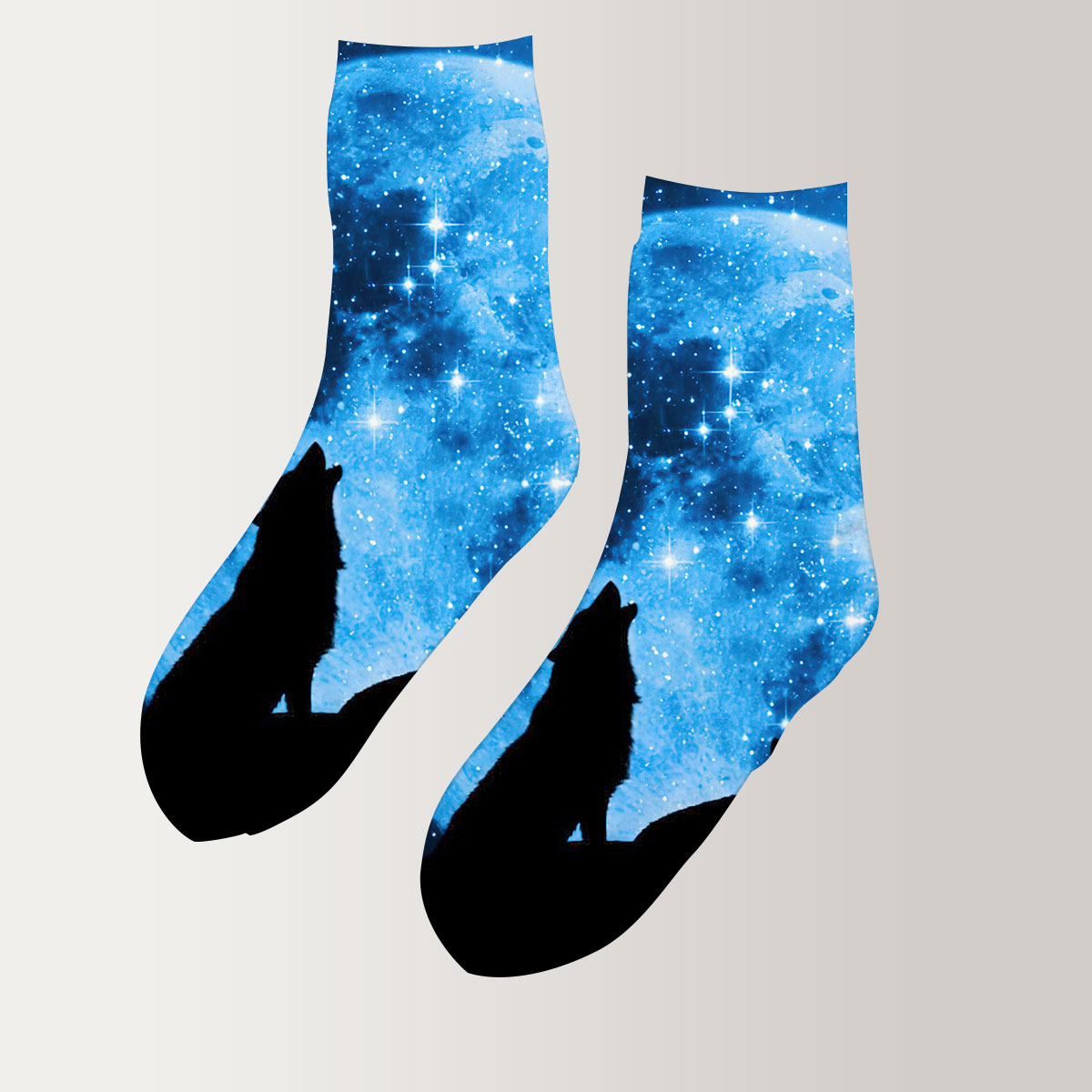 Galaxy Moonlight Wolf 3D Socks_2_1