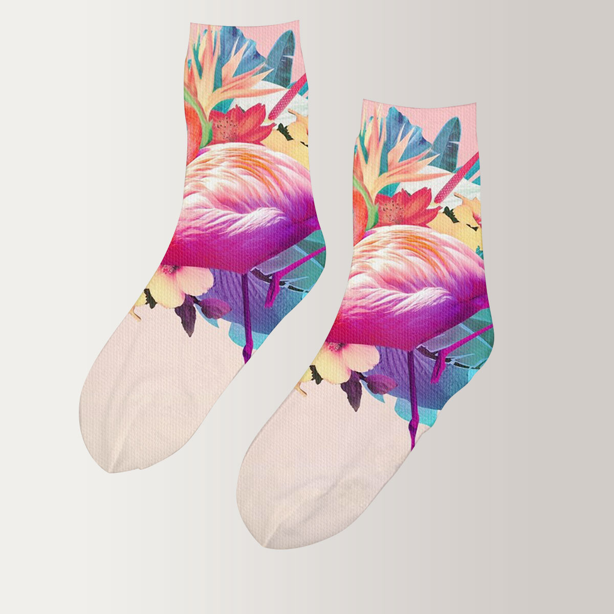 Hawaii Flamingo 3D Socks_2_1