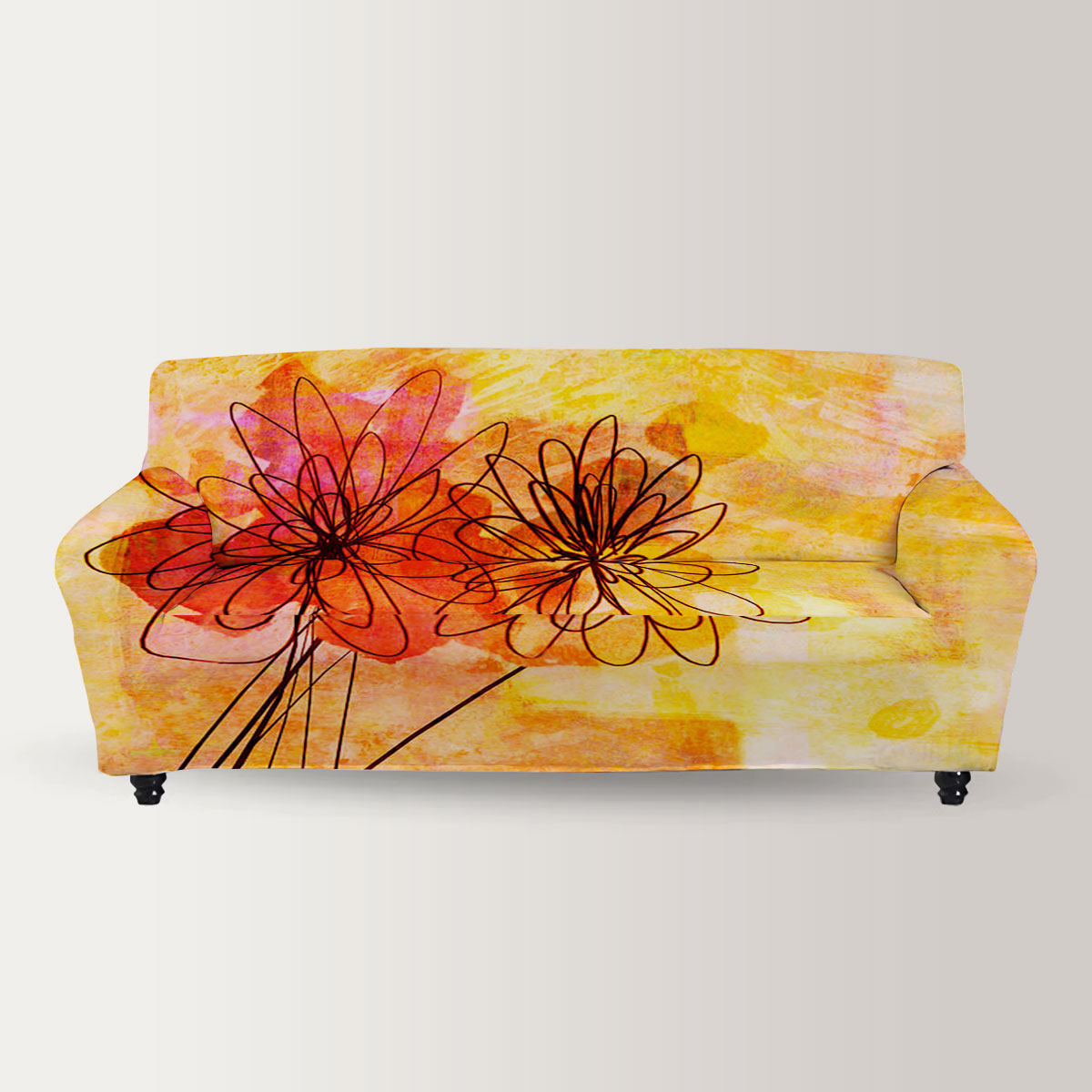Floral Whimsy Abstract Sofa Cover_2_1