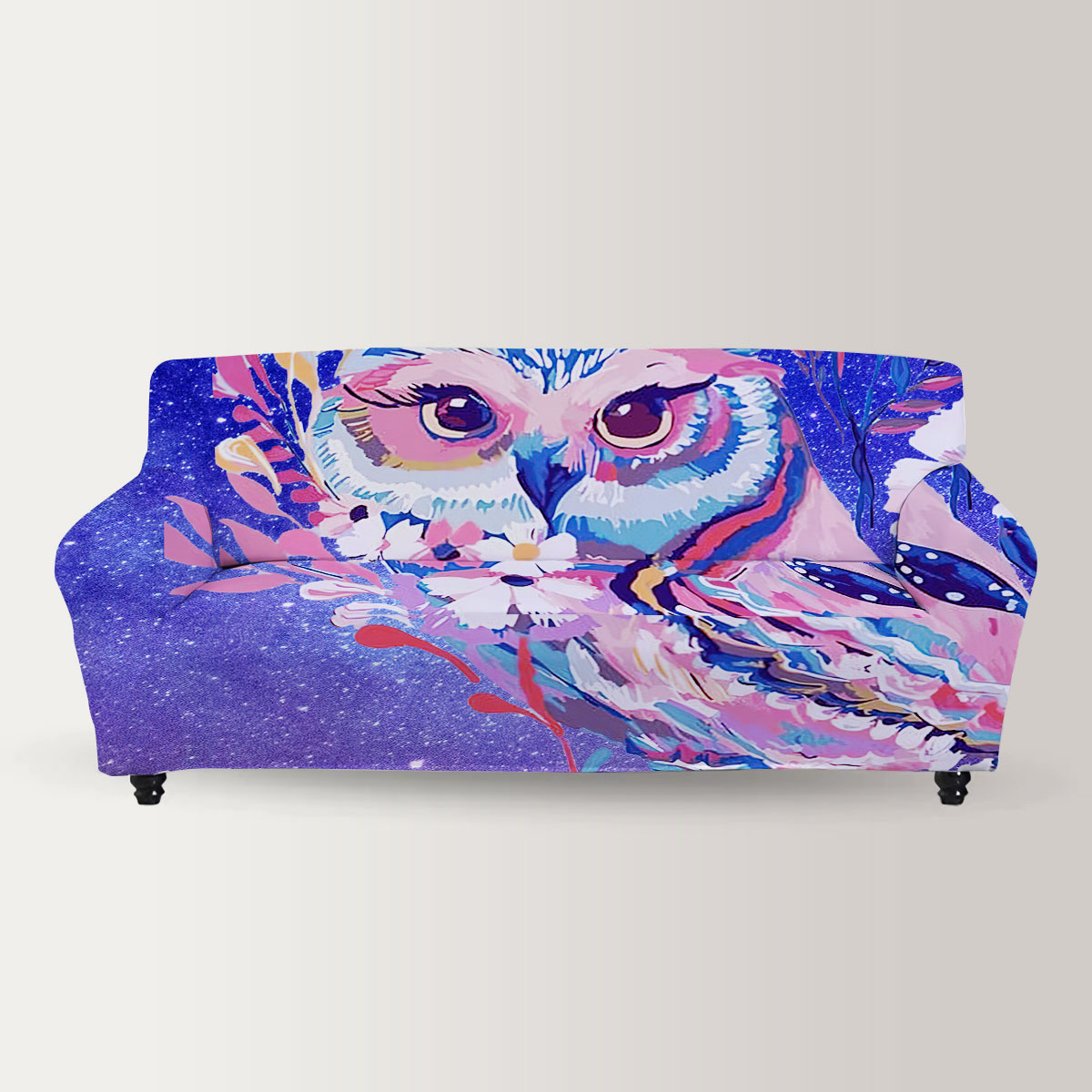 Galaxy Pink Owl Sofa Cover_2_1