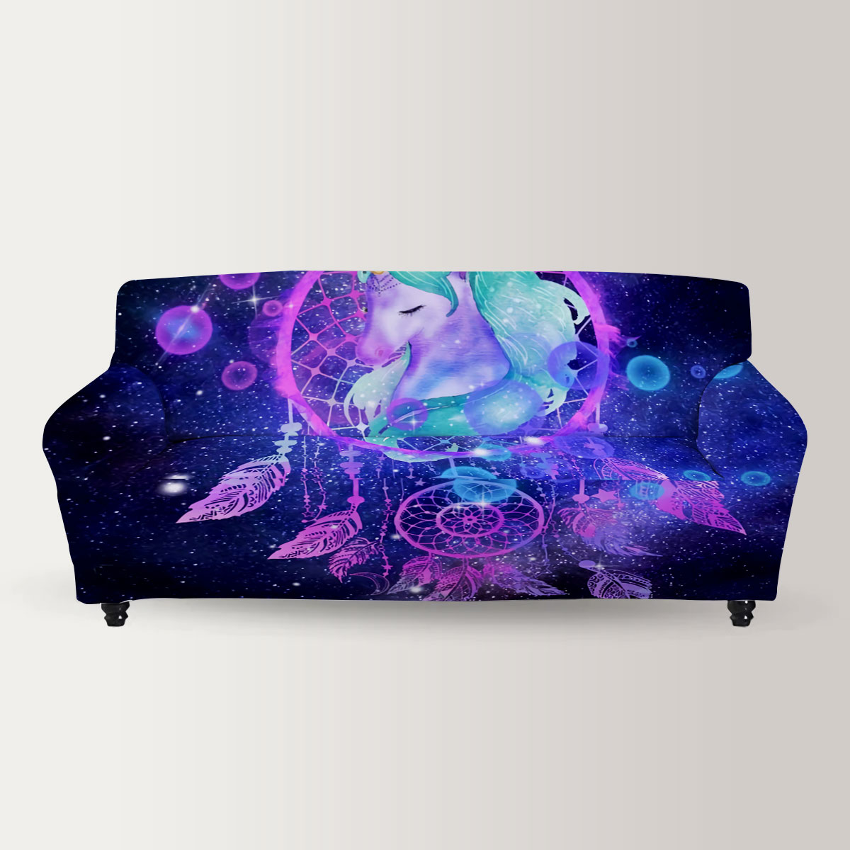 Galaxy Unicorn With Dream Catcher Sofa Cover_2_1