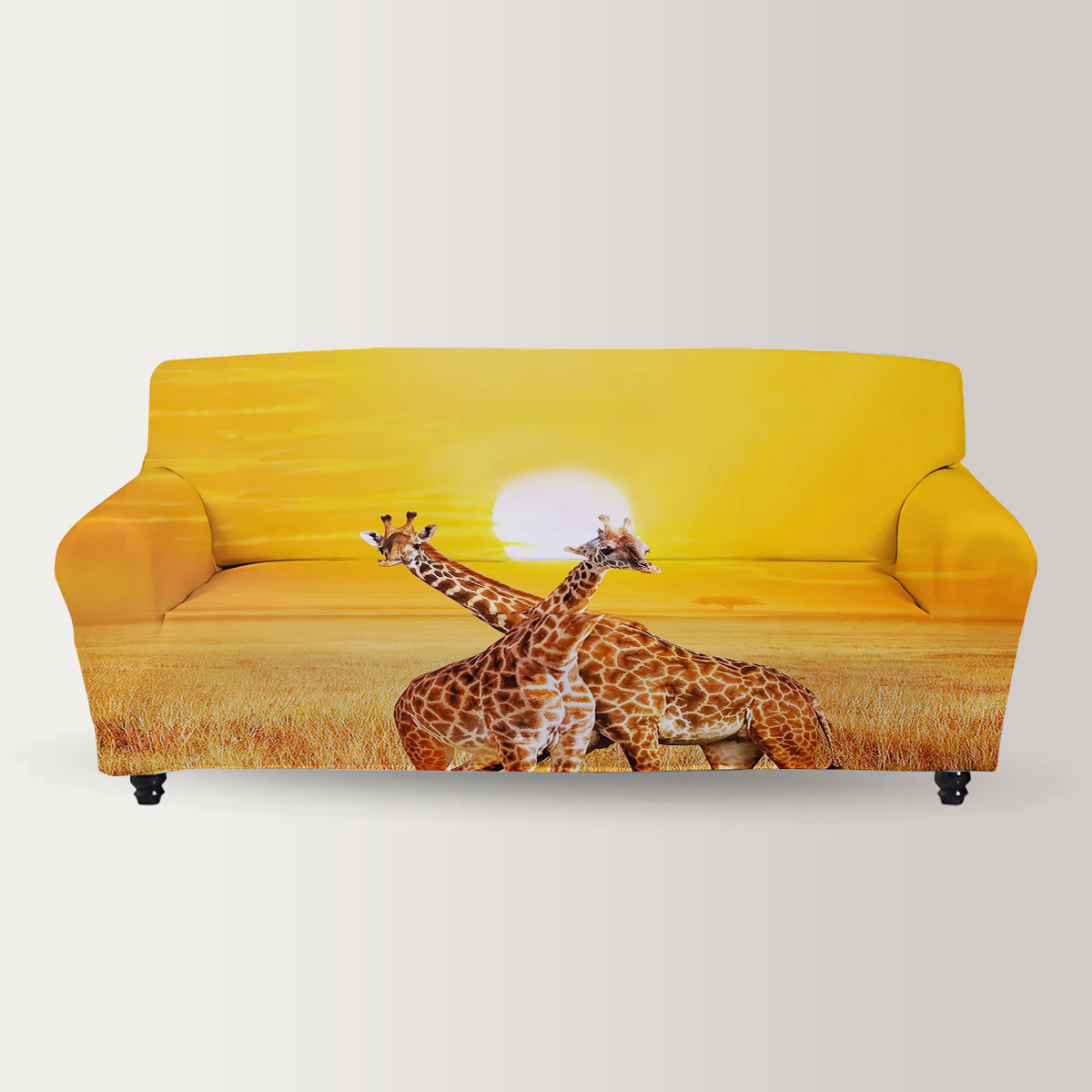 Giraffe Under The Sunset Sofa Cover_2_1