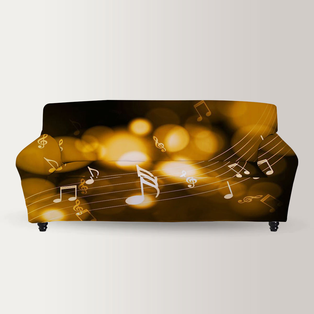 Golden Music Note Sofa Cover_2_1