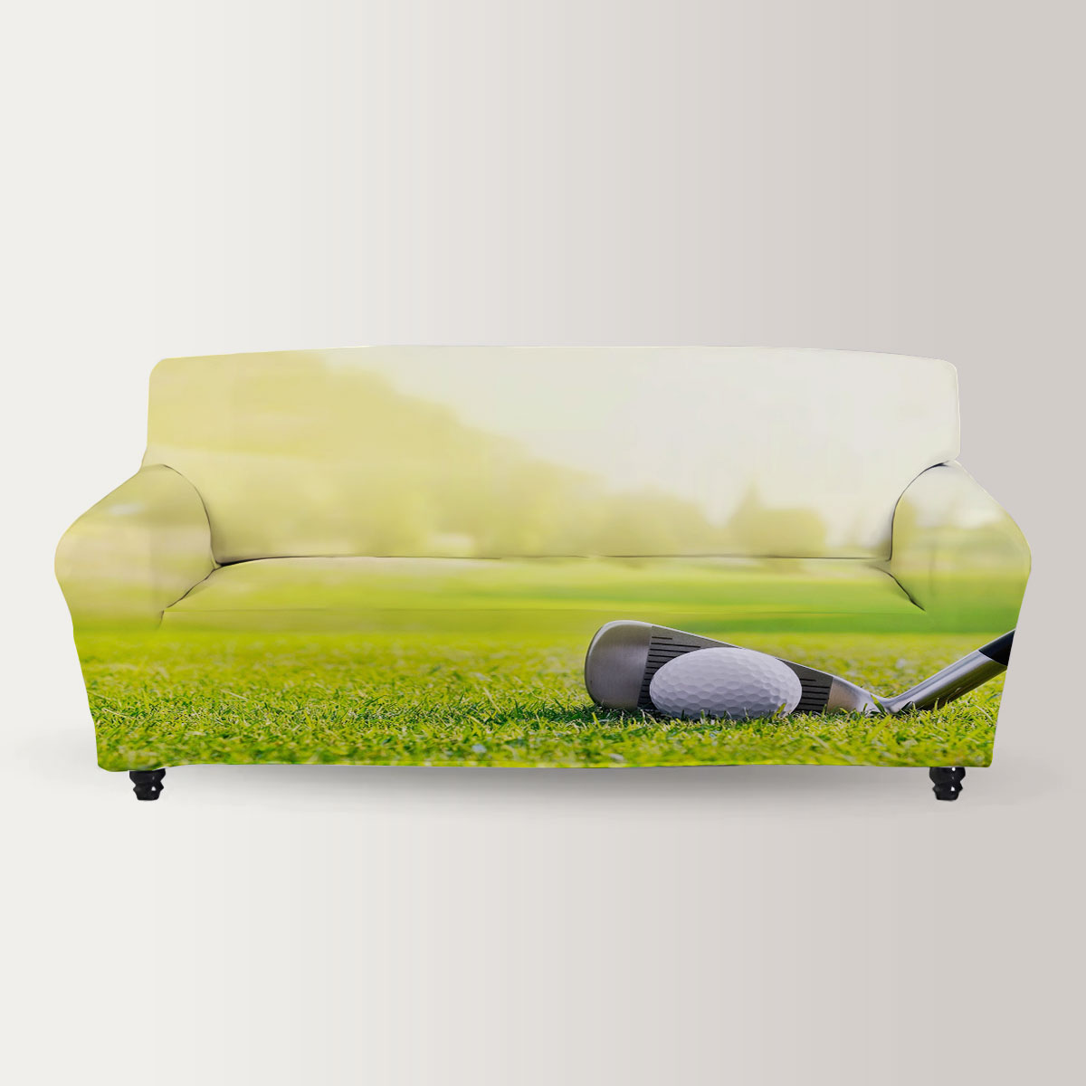 Golf Tools On Grass Sofa Cover_2_1