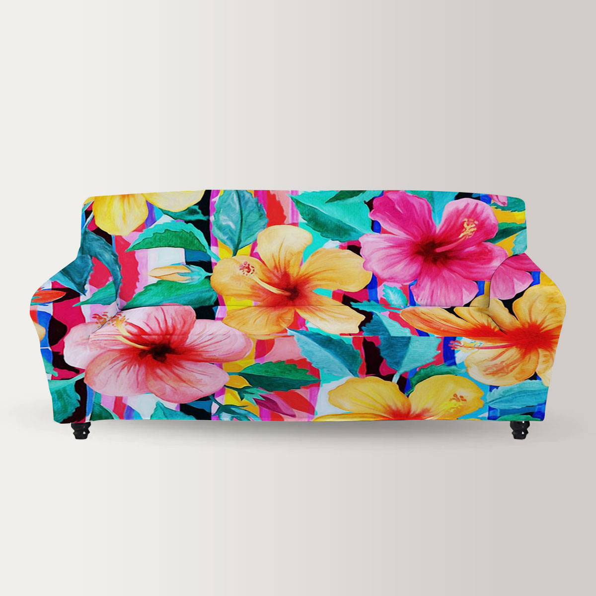 Hawaiian Hibiscus Floral Sofa Cover_2_1