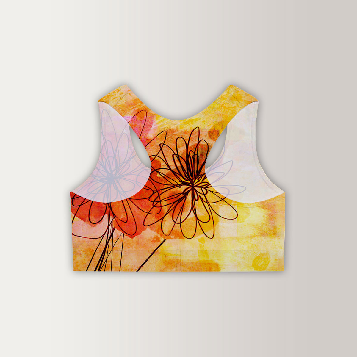 Floral Whimsy Abstract Women Sports Bra_2_1