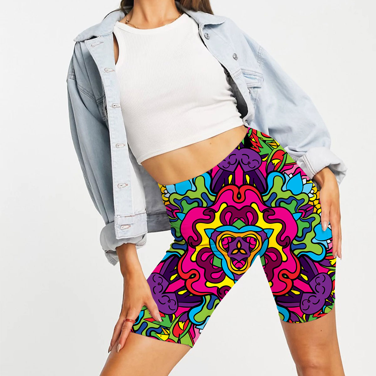 Psychedelic Hippie Casual Shorts_2_1