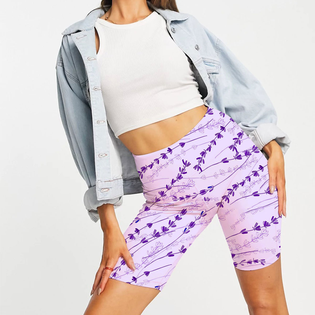 Purple Lavender 1 Casual Shorts_2_1