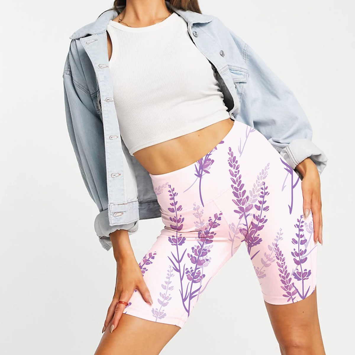 Purple Lavender Casual Shorts_2_1