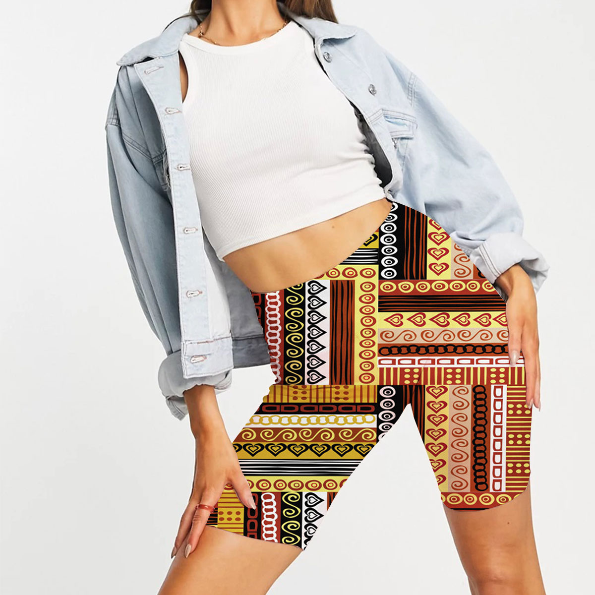 Traditional African Oriental Motifs Casual Shorts_2_1