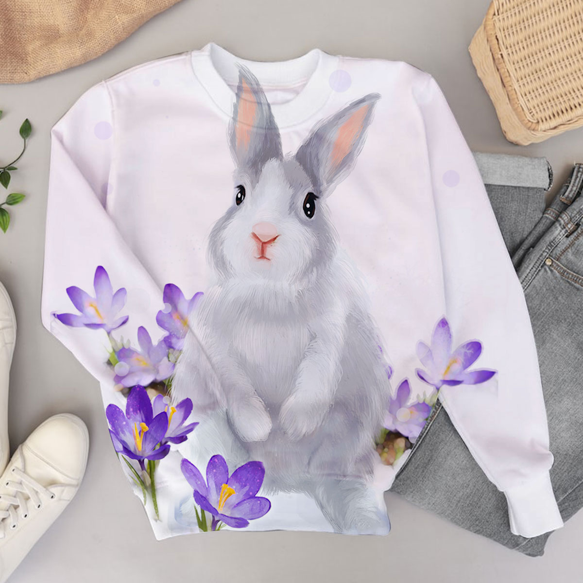 Purple Flower Rabbit Sweater_2_1