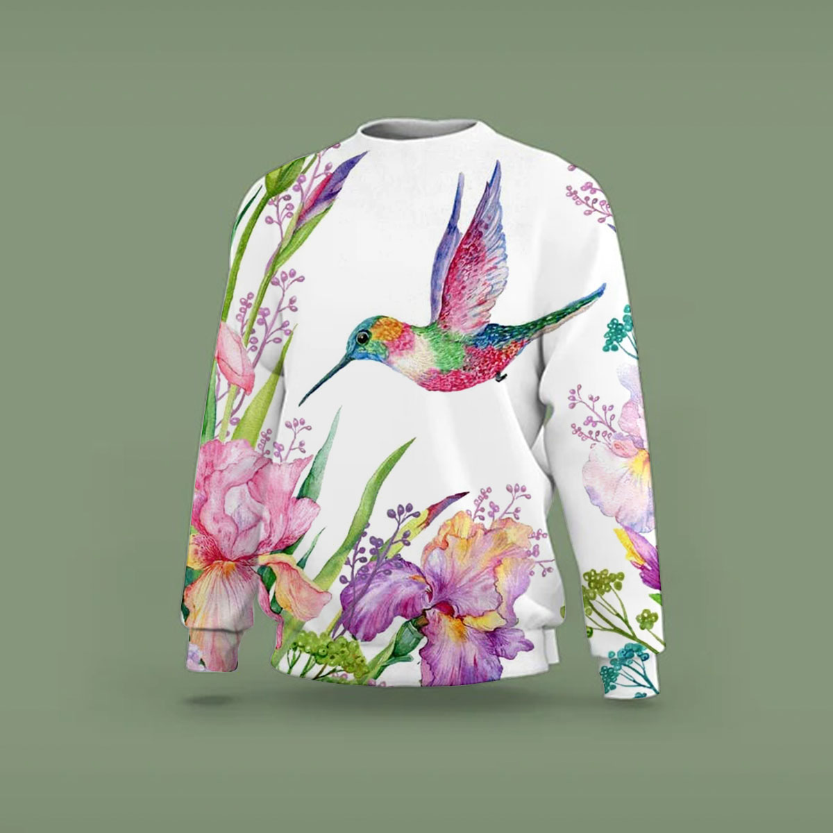 Flower Humming Bird Sweatshirt_2_1