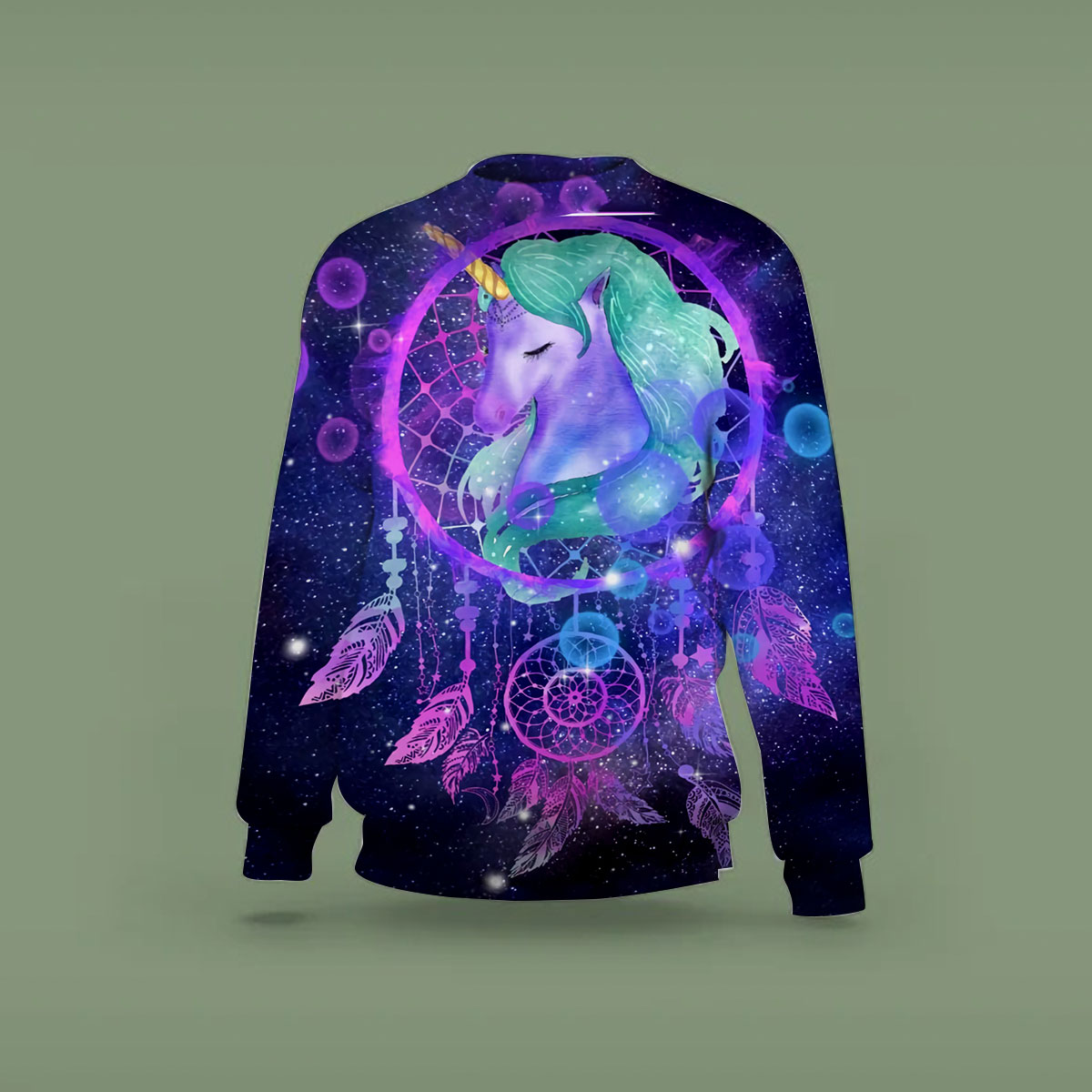 Galaxy Unicorn With Dream Catcher Sweatshirt_2_1
