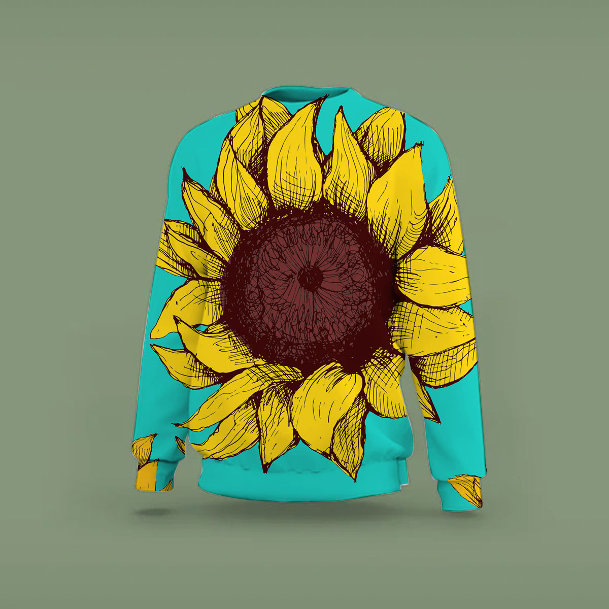 Green Sunflower Sweatshirt_2_1