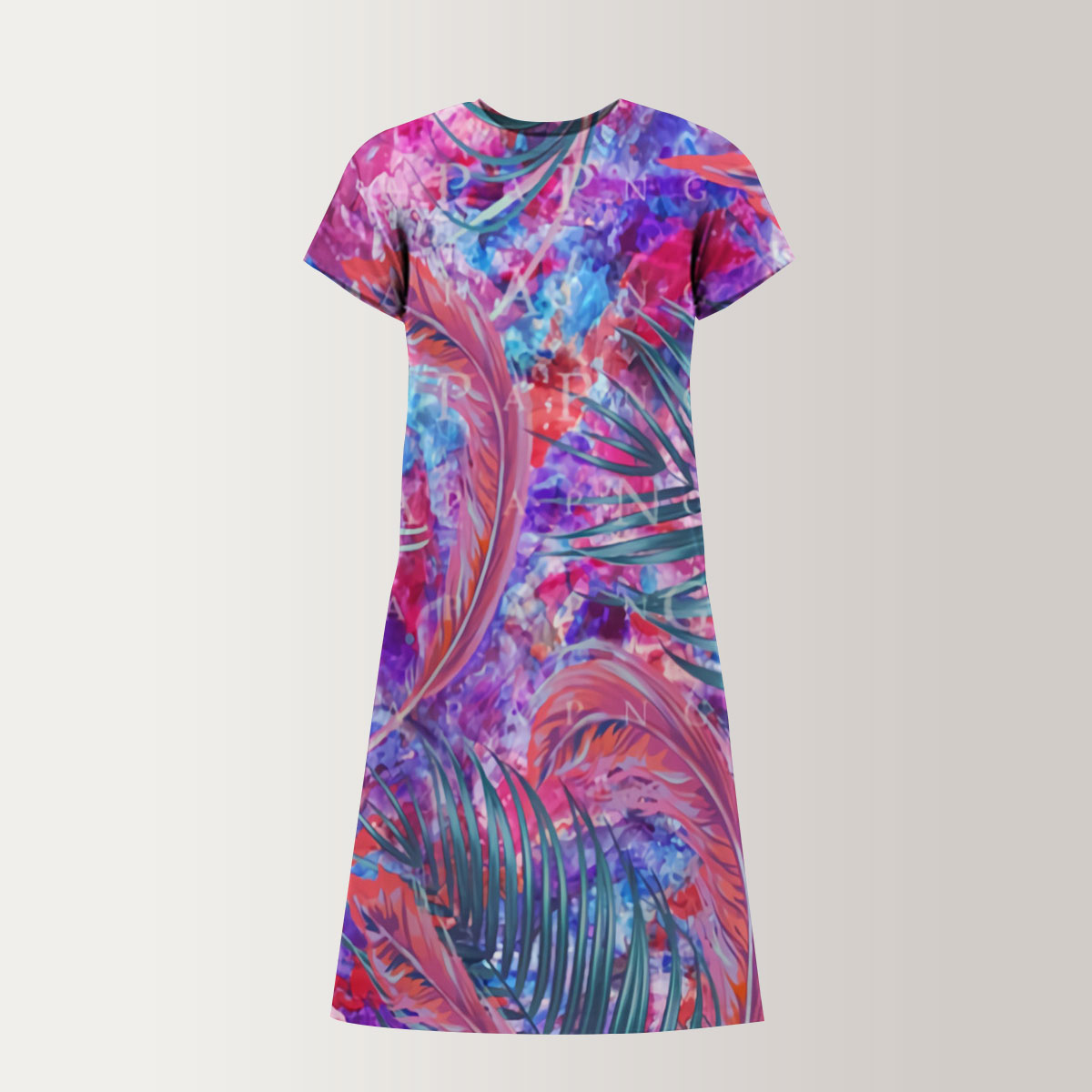 Psychedelic Orchid T-Shirt Dress_2_1