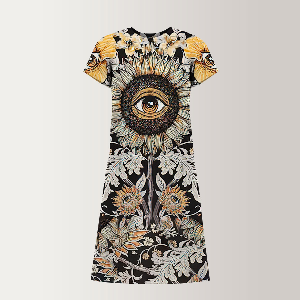 Psychedelic Sunflower T-Shirt Dress_2_1