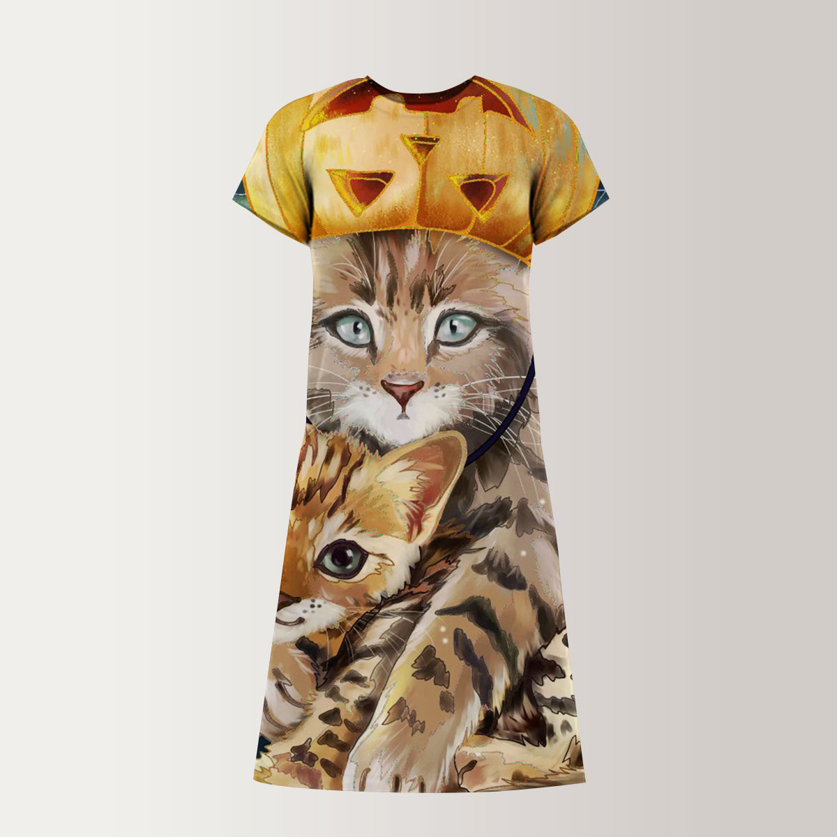 Pumpkin Cat T-Shirt Dress_2_1