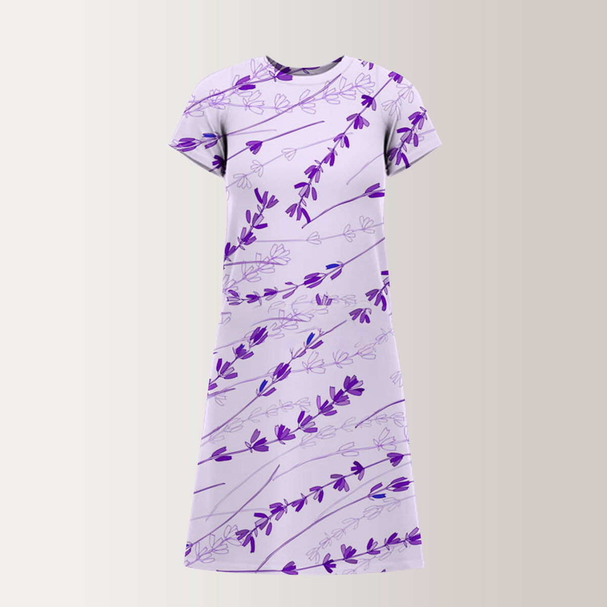 Purple Lavender 1 T-Shirt Dress_2_1