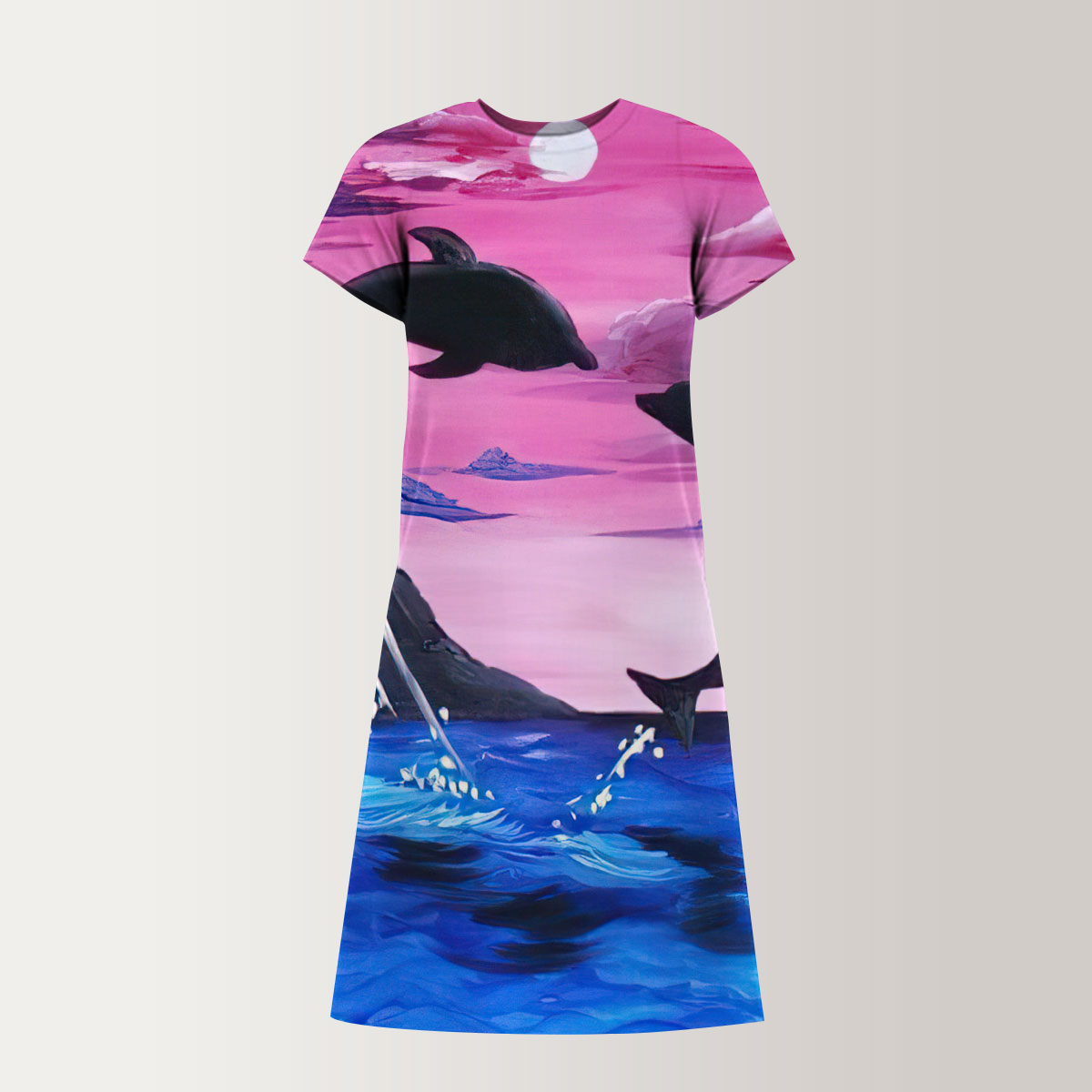 Sunset Dolpin T-Shirt Dress_2_1