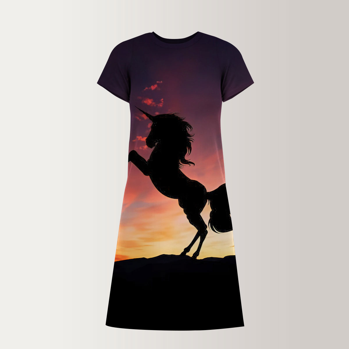 Sunset Unicorn T-Shirt Dress_2_1