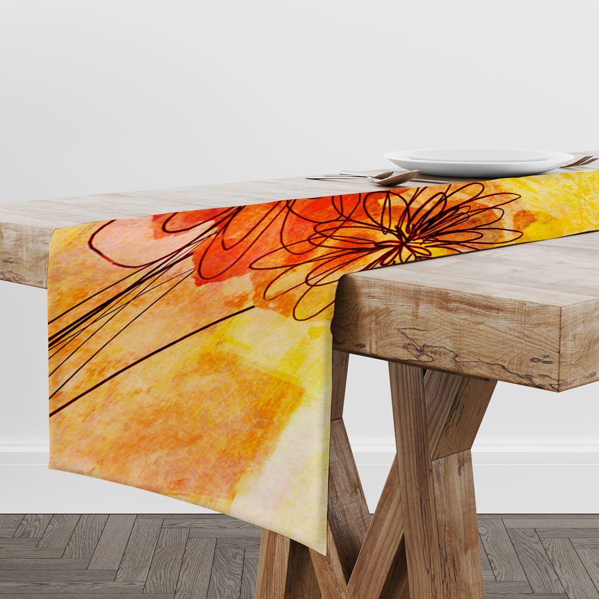 Floral Whimsy Abstract Table Runner_2_1