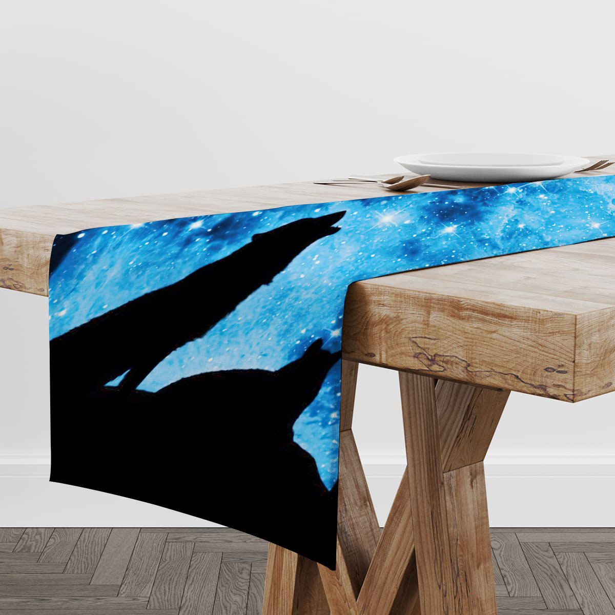 Galaxy Moonlight Wolf Table Runner_2_1