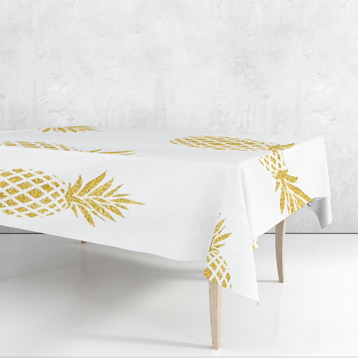 Gold Pineapple Rectangle Tablecloth_2_1