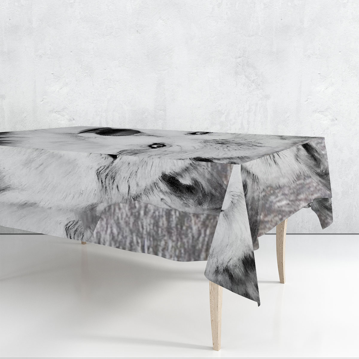 Gray Wolf Rectangle Tablecloth_2_1