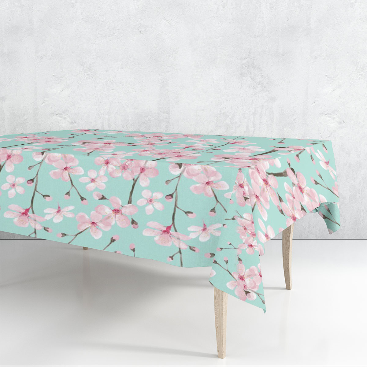 Green Blossom Rectangle Tablecloth_2_1