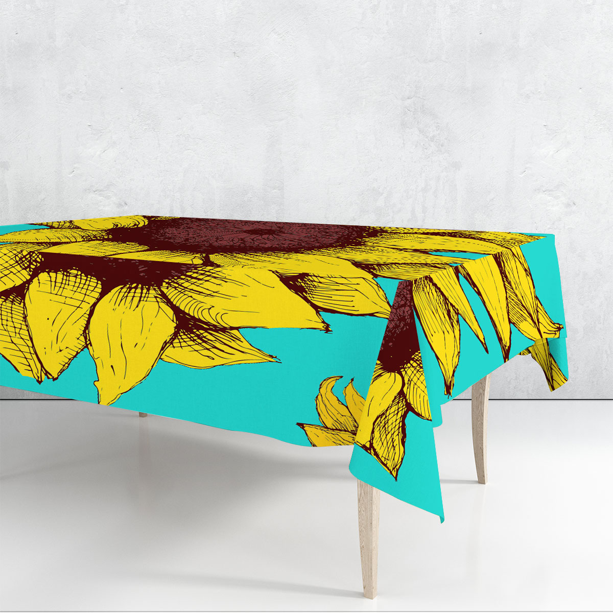 Green Sunflower Rectangle Tablecloth_2_1
