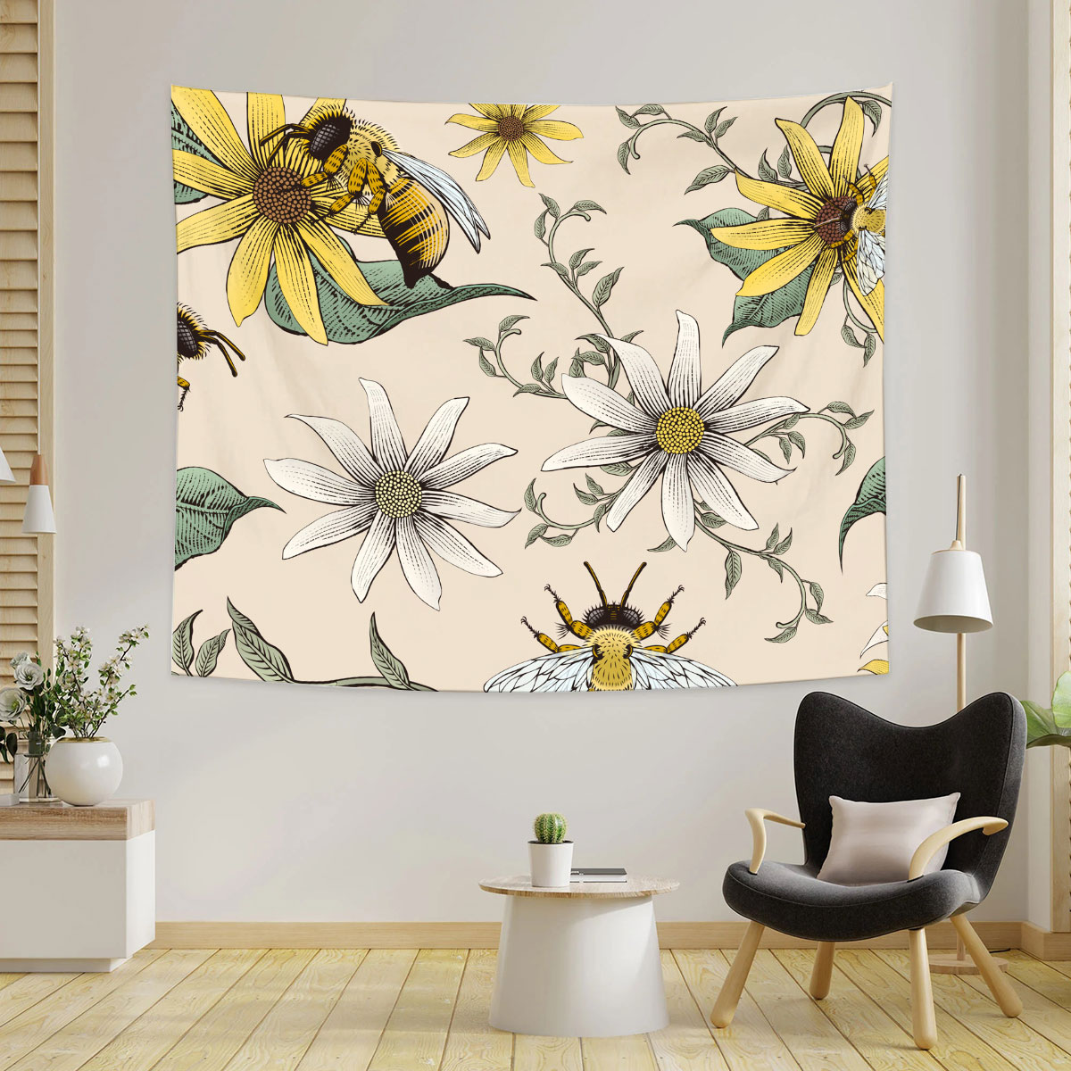 Flower And Bee Tapestry_2_1