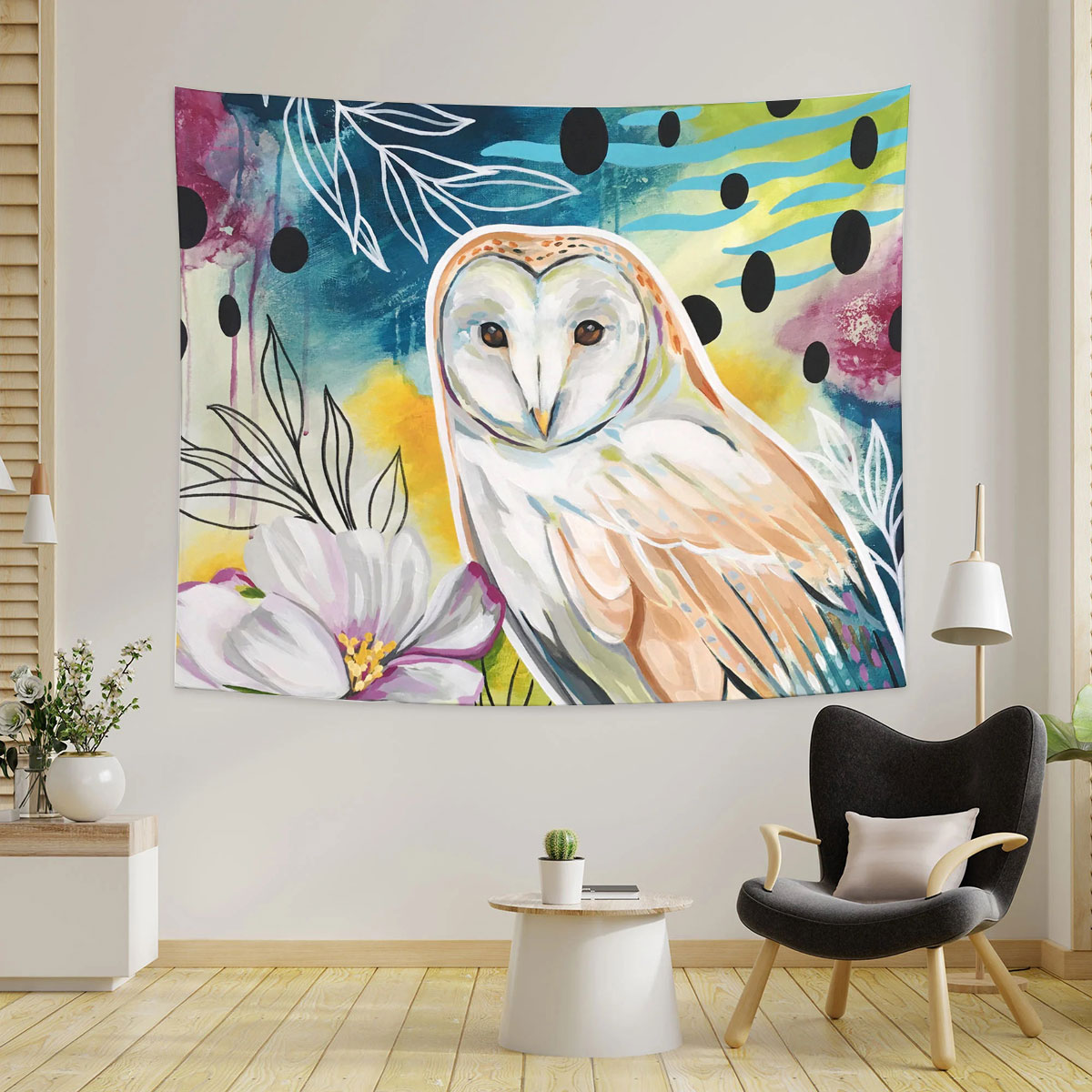 Flower Owl Tapestry_2_1