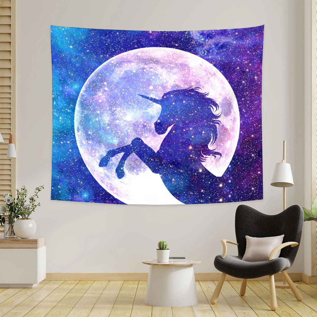 Galaxy Moon Unicorn Tapestry_2_1