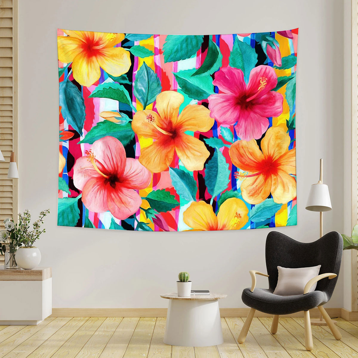 Hawaiian Hibiscus Floral Tapestry_2_1