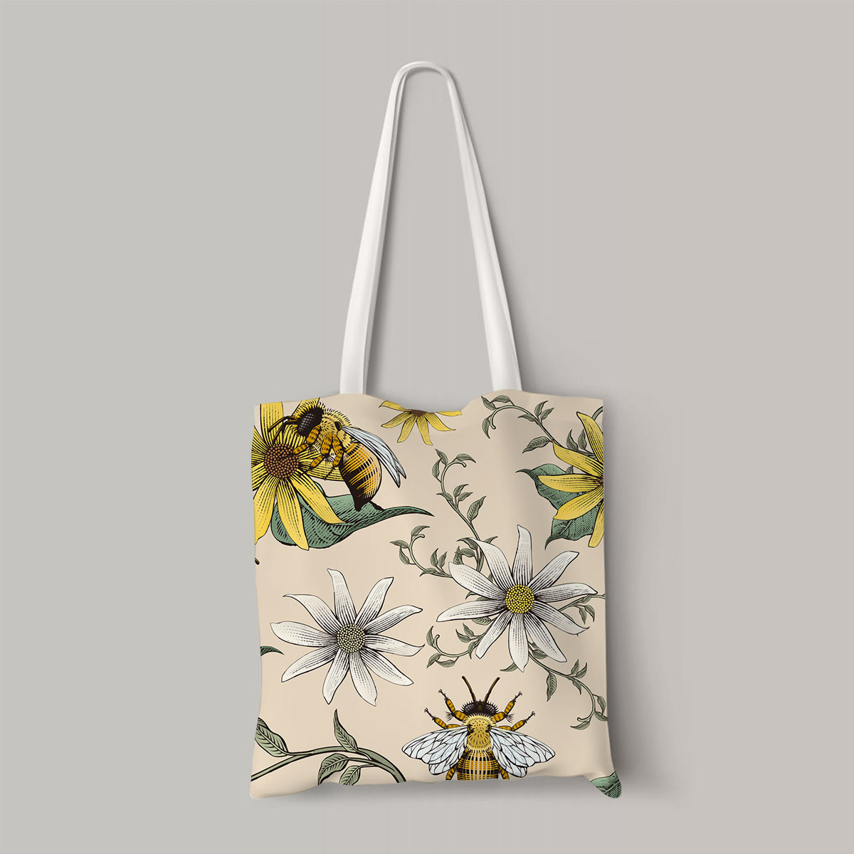 Flower And Bee Totebag_2_1
