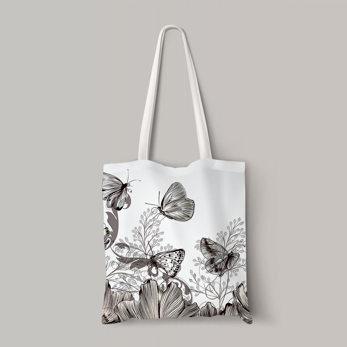 Flower And Butterfly Totebag_2_1