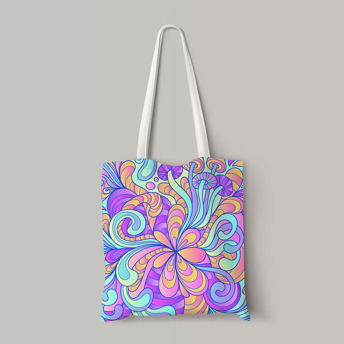 Hippie Psychedelic Flower Totebag_2_1