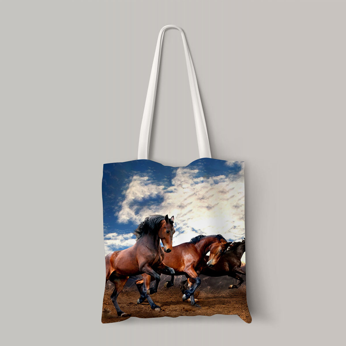 Horse Running On The Mountain Totebag_2_1