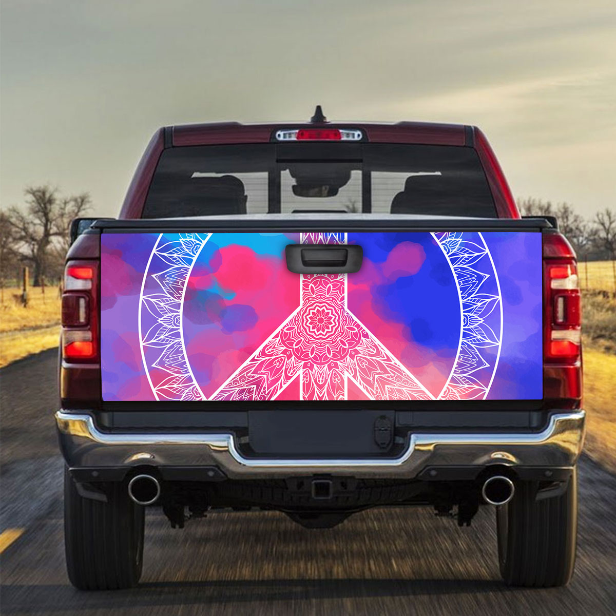 Hippie Peace Love Truck Bed Decal_2_1