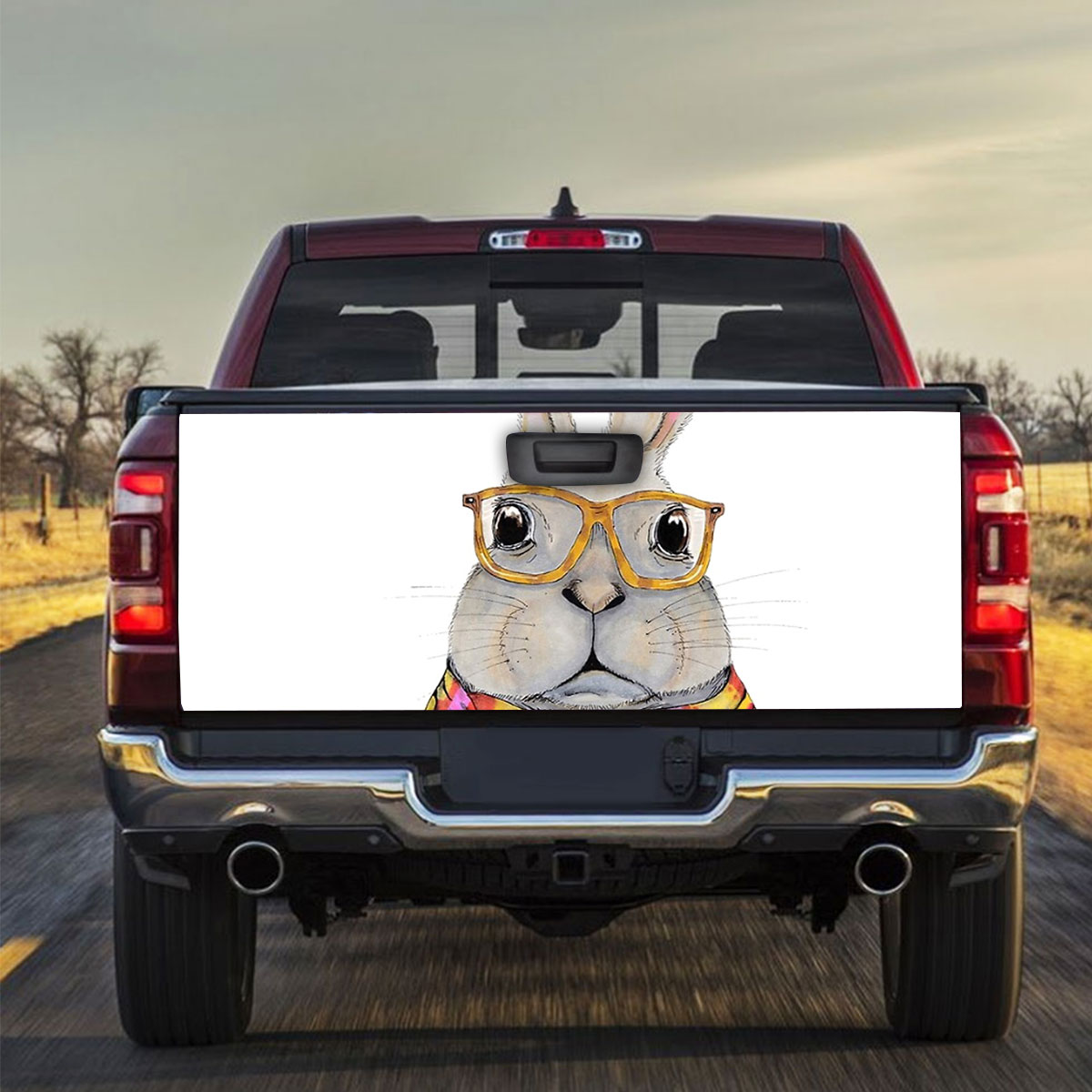 Hipster Bunny Truck Bed Decal_2_1